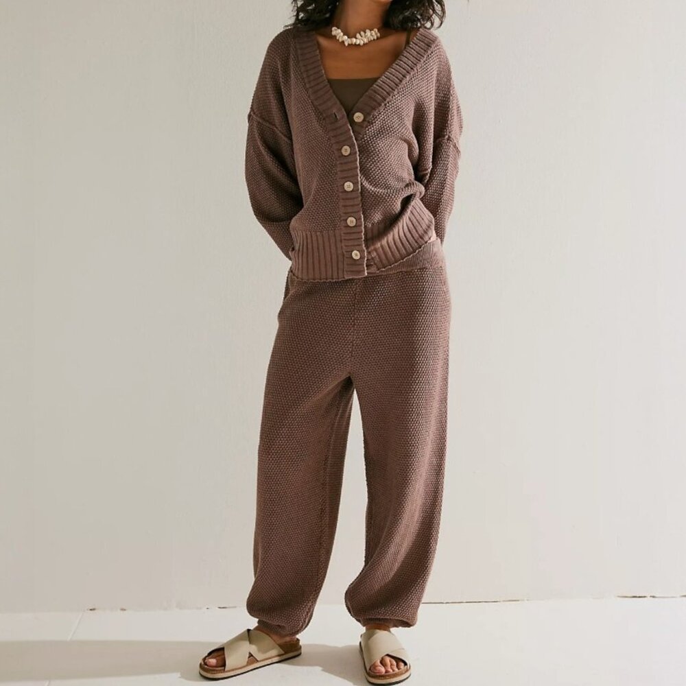 FREE PEOPLE Hailee Cardi Set | Brown 🎉 NWOT